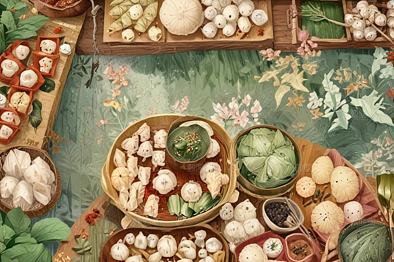 传统美食盛宴精致点心佳肴视觉狂欢图片