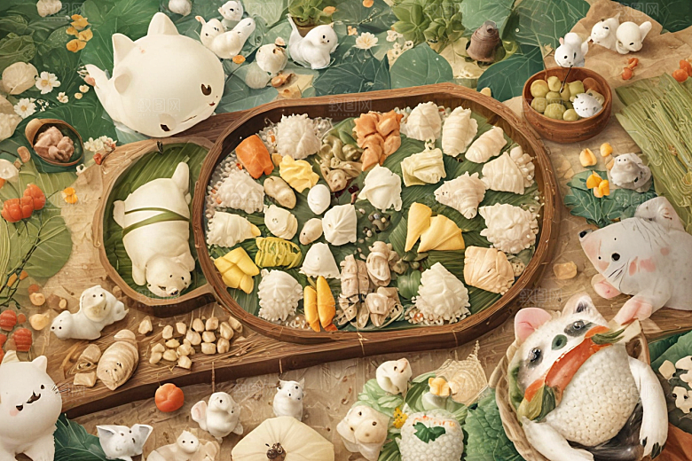 传统美食盛宴精致点心佳肴视觉狂欢图片
