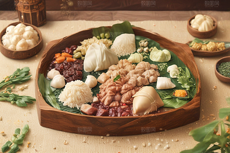 传统美食盛宴精致点心佳肴视觉狂欢图片