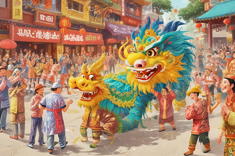 舞动金色巨龙图片