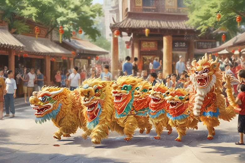 舞动金色巨龙图片