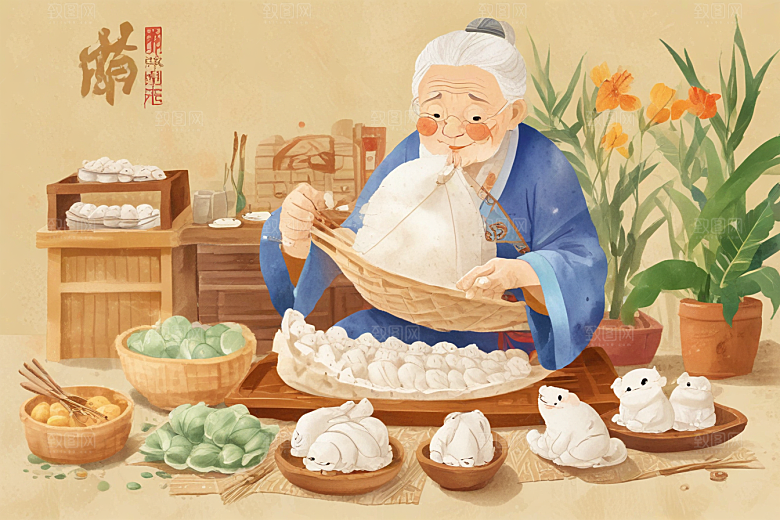 温馨治愈厨房场景图片