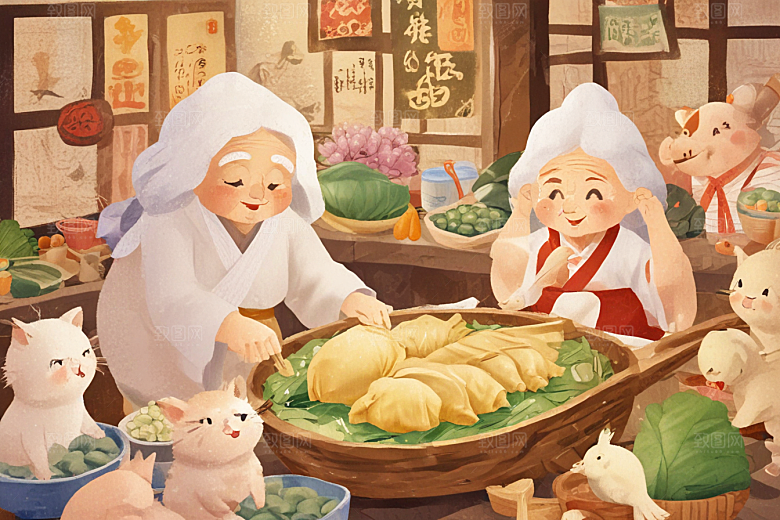 温馨治愈厨房场景图片