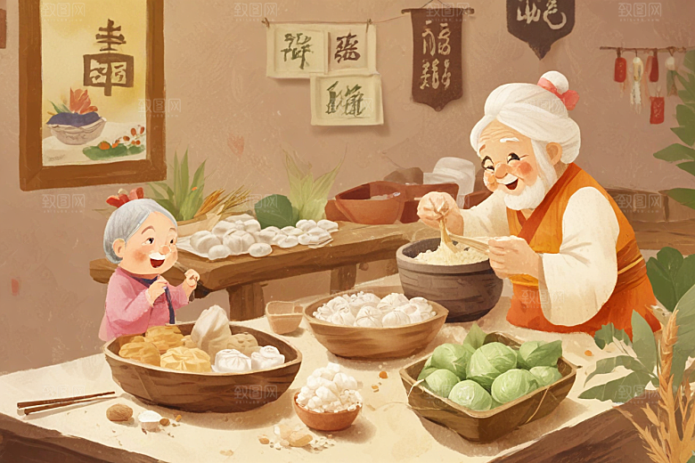 温馨治愈厨房场景图片