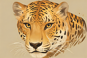 数字艺术豹子头像图片