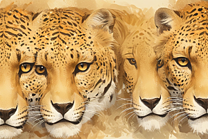 数字艺术豹子头像图片