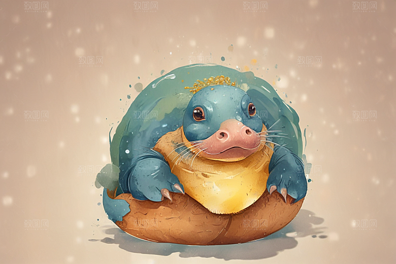 四只微笑的水生生物图片