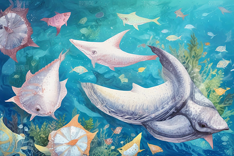 海底生物奇幻画作展神秘水下世界图片