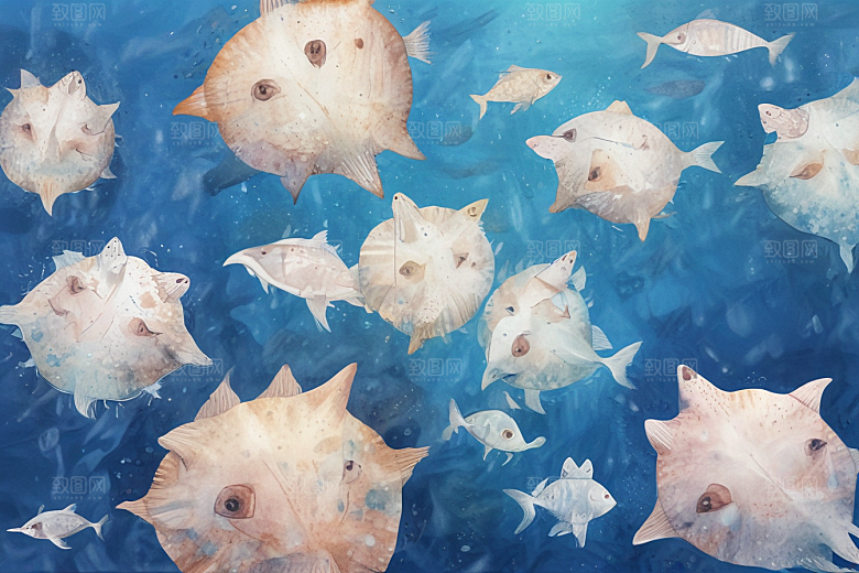 海底生物奇幻画作展神秘水下世界图片
