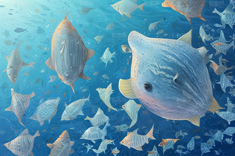 海底生物奇幻画作展神秘水下世界图片