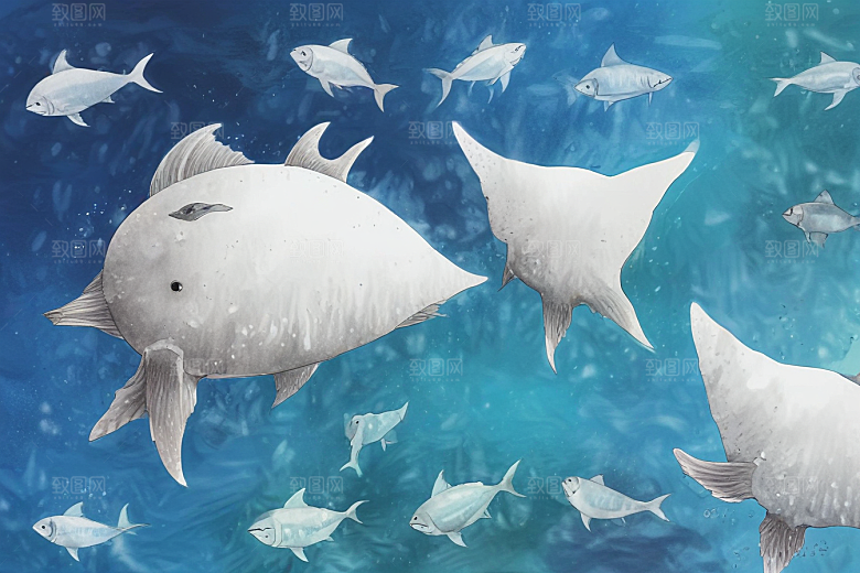 海底生物奇幻画作展神秘水下世界图片