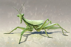 绿色伪装螳螂拟态艺术图片