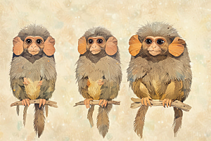 五彩斑斓小猴子们图片