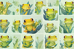 池塘青蛙伙伴们图片