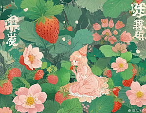 甜蜜草莓少女图绘图片