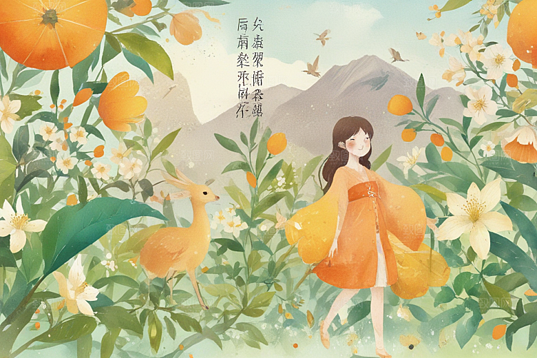 春日繁花鸣鸟图片