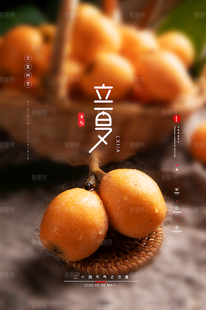 立夏节气简约大气海报