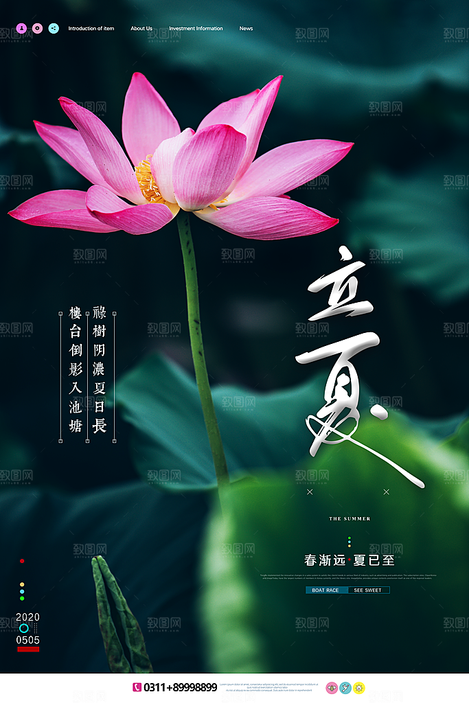 立夏节气简约大气海报