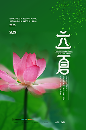 立夏节气简约大气海报