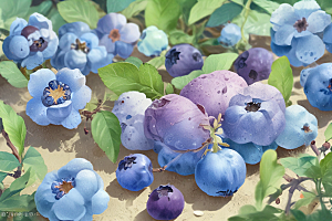 蓝莓花开硕果香图片