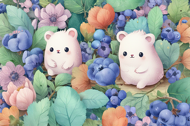 蓝莓花开硕果香图片
