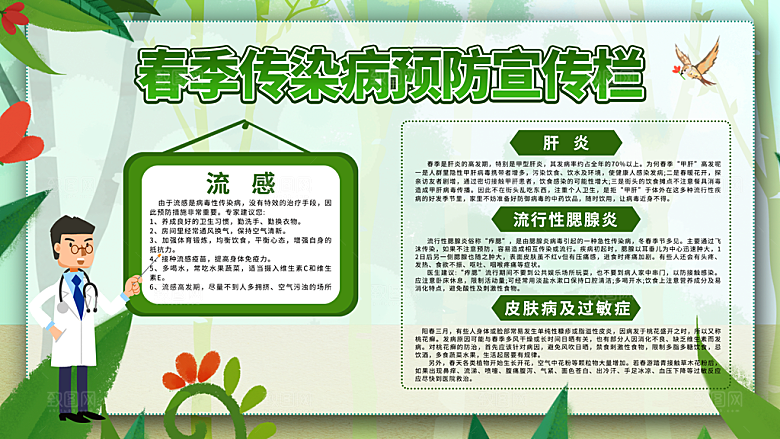 春季传染病预防宣传栏