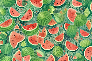 西瓜盛宴甜蜜多汁夏季水果图片