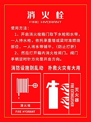 消火栓使用方法海报