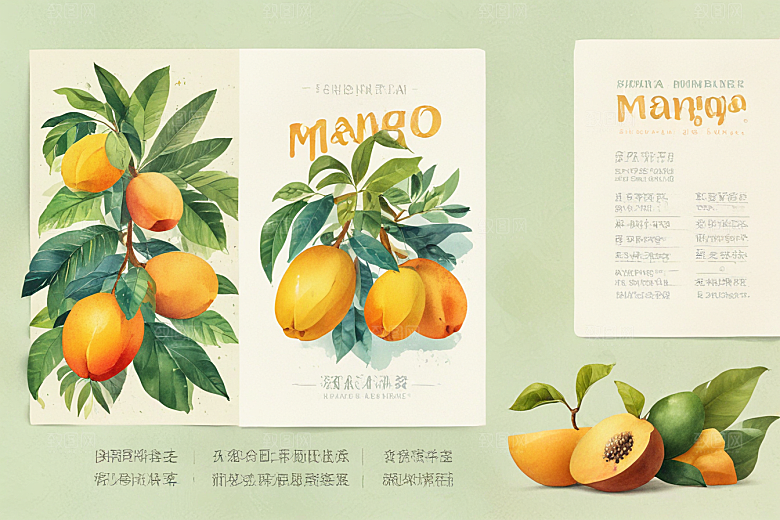 手绘水果插画展现丰收喜悦图片