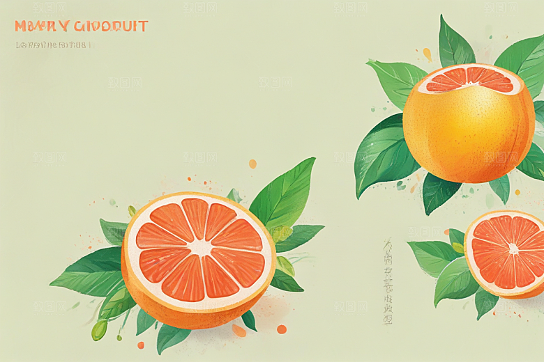 手绘橙子插画展现丰收喜悦图片