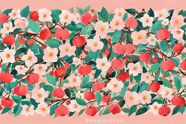 古风插画樱花绽放春日柔情图片