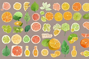 手绘水果插画展现多彩柑橘类图片