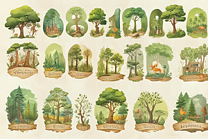 森林里的动物们图片