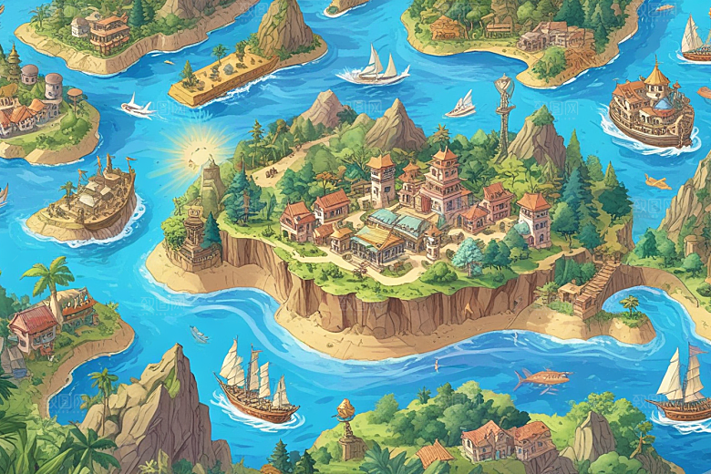探索神秘岛屿发现未知海岸线图片