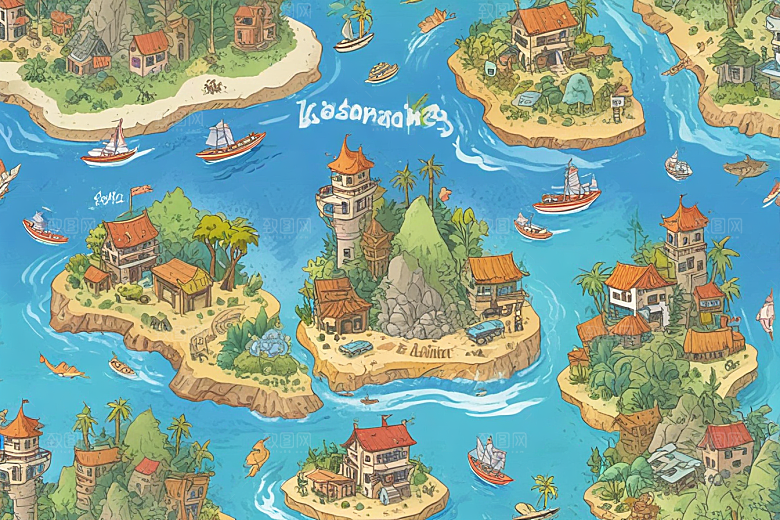 探索神秘岛屿发现未知海岸线图片