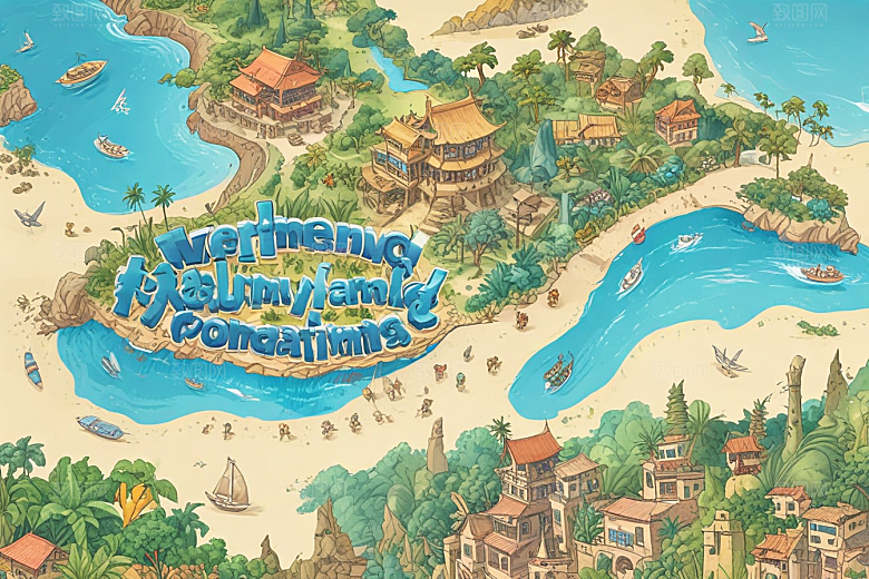 探索神秘岛屿发现未知海岸线图片