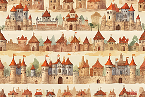 中世纪城堡图案壁纸图片