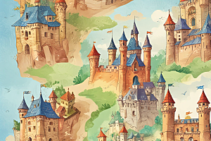 中世纪城堡图案壁纸图片