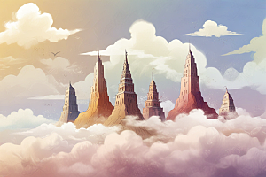 云端梦幻城堡图片