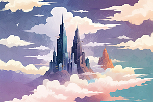 云端梦幻城堡图片