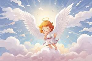 可爱天使插画图片