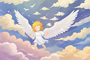 可爱天使插画图片