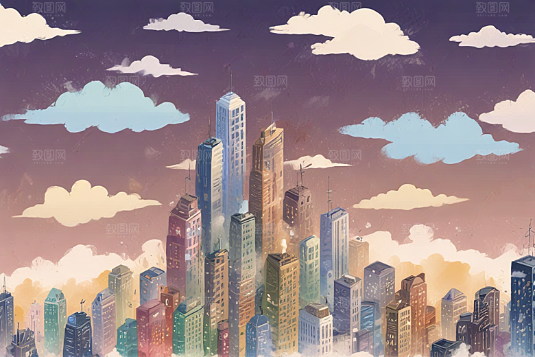 梦幻都市夜景图图片