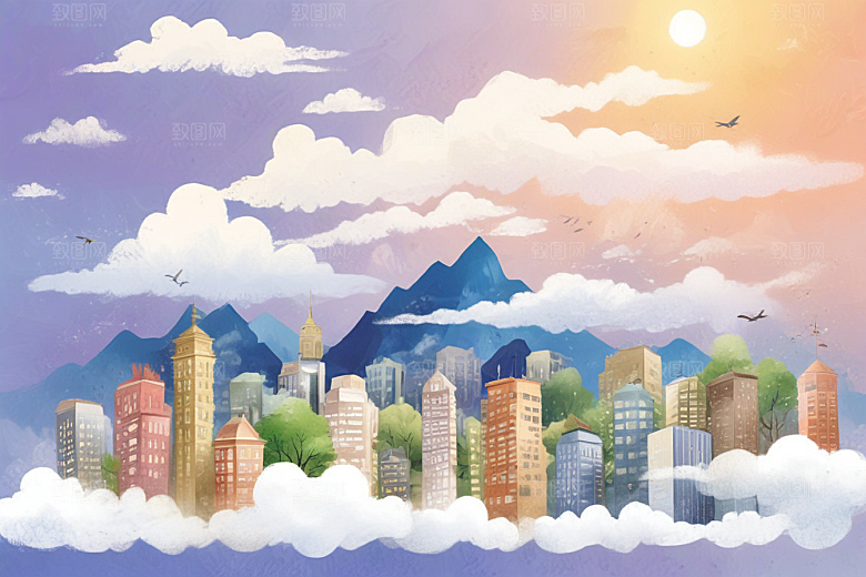 梦幻都市夜景图图片