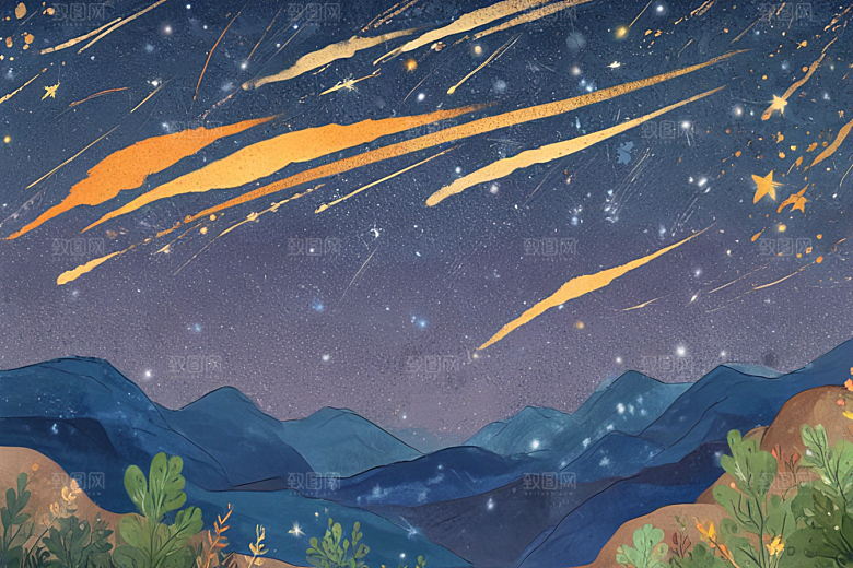 梦幻星空山脉图片