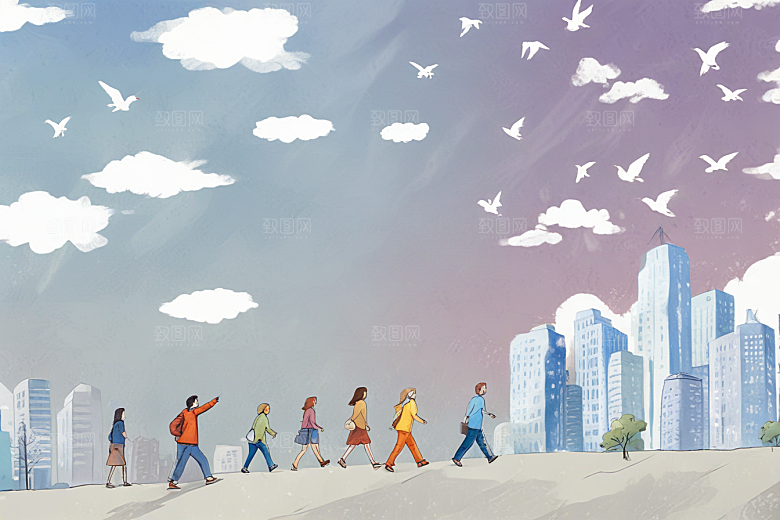 阳光下一起前行图片