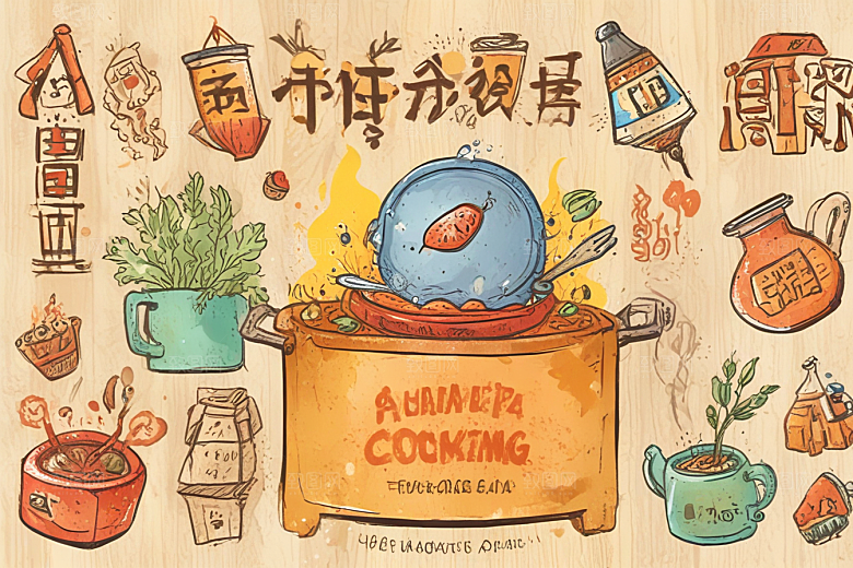 美食插画传统创新融合图片