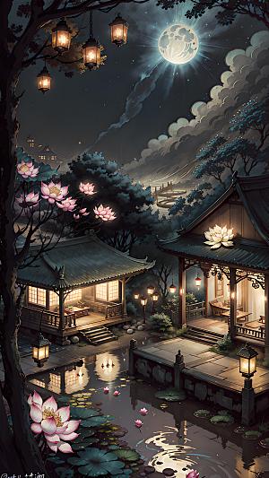 美丽插画自然漫画风元素图片