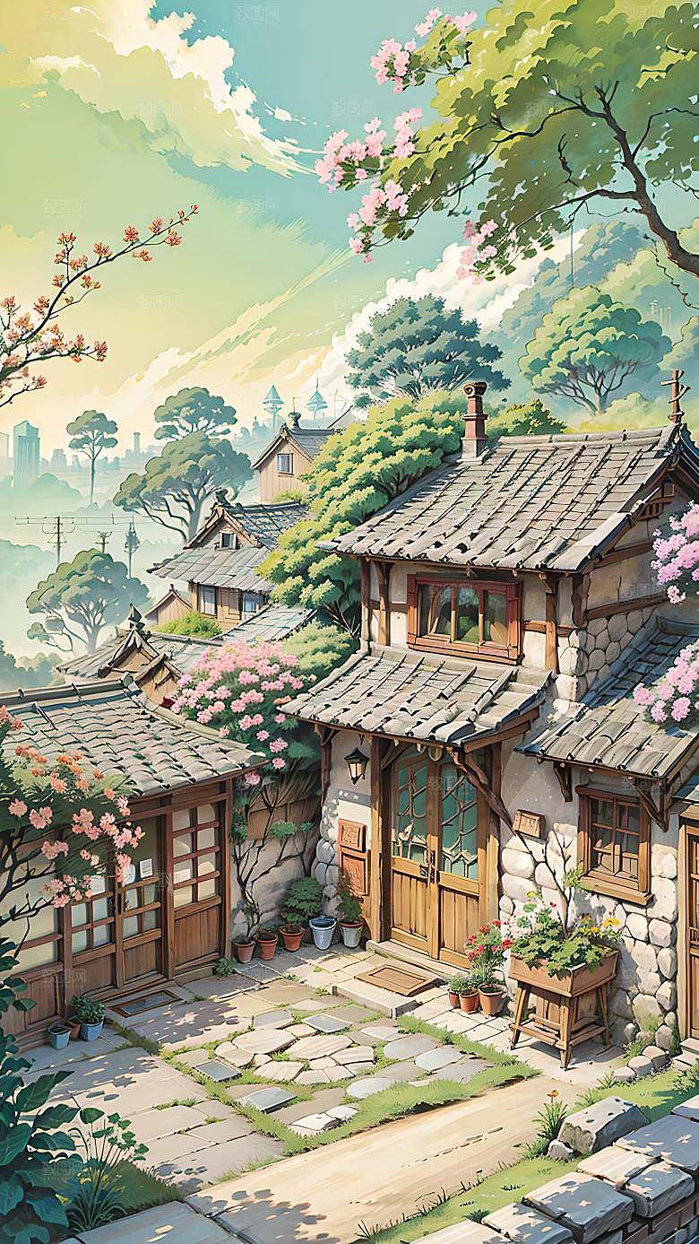 美丽插画自然漫画风元素图片