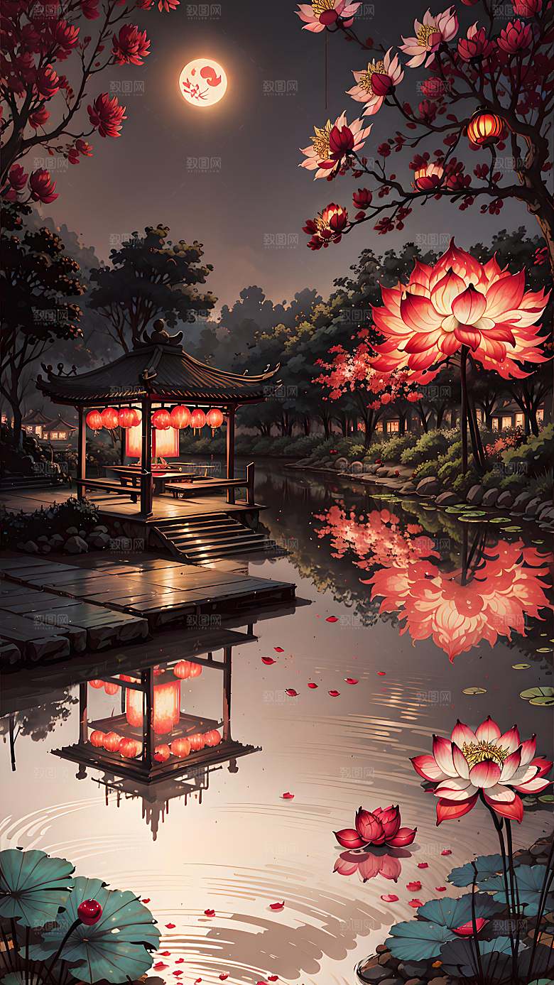 美丽插画自然漫画风元素图片